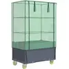 vidaXL Jardinière surélevée avec housse et roues aspect rotin