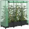 vidaXL Jardinière surélevée avec housse aspect rotin 120x40x123 cm