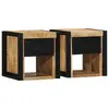 vidaXL Tables de chevet 2 pcs 40x35x40 cm bois de manguier massif brut