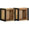 vidaXL Tables de chevet 2 pcs 40x35x40 cm bois de manguier massif brut