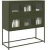 vidaXL Buffet vert olive 100,5x39x107 cm acier laminé à froid
