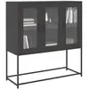 vidaXL Buffet noir 100,5x39x107 cm acier laminé à froid
