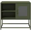 vidaXL Meuble TV vert olive 68x39x60,5 cm acier