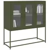 vidaXL Buffet vert olive 100,5x39x107 cm acier laminé à froid