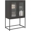 vidaXL Buffet haut noir 68x39x107 cm acier