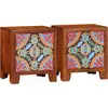 vidaXL Table de chevet 2 pcs 40x30x45 cm bois d'acacia massif