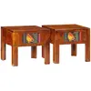vidaXL Tables de chevet 2 pcs 40x40x36 cm bois d'acacia massif