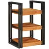 vidaXL Table de chevet Marron et noir Bois massif d'acacia