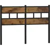 vidaXL Vidaxl Tête De Lit Chêne Fumé 135 Cm Fer Et Bois D'ingénierie