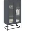 vidaXL Buffet haut anthracite 68x39x123 cm acier