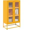 vidaXL Buffet haut jaune moutarde 68x39x123 cm acier