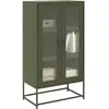vidaXL Buffet haut vert olive 68x39x123 cm acier