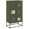 vidaXL Buffet haut vert olive 68x39x123 cm acier