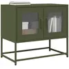 vidaXL Meuble TV vert olive 68x39x60,5 cm acier laminé à froid
