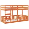 vidaXL Lit superposé cire marron 90x200 cm bois de pin massif