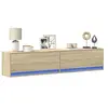 vidaXL Vidaxl Meuble Tv Mural Avec Led Chêne Sonoma 180x31x38 Cm