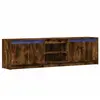 vidaXL Meuble TV avec LED chêne fumé 180x34x50 cm bois d'ingénierie