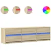 vidaXL Meuble TV avec LED chêne sonoma 180x34x50 cm bois d'ingénierie