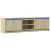 vidaXL Meuble TV avec LED chêne sonoma 180x34x50 cm bois d'ingénierie