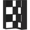 vidaXL Bibliothèque d'angle à 4 niveaux noir bois d'ingénierie