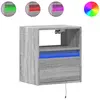 vidaXL Tables de chevet murales avec lumières LED 2 pcs sonoma gris