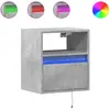 vidaXL Tables de chevet murales avec lumières LED 2 pcs gris béton