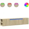 vidaXL Meuble TV mural avec LED chêne sonoma 180x31x39,5 cm