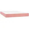 vidaXL Matelas de lit à ressorts ensachés rose 140x220x20 cm velours