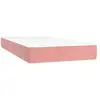 vidaXL Matelas de lit à ressorts ensachés rose 100x220x20 cm velours