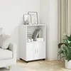 vidaXL Armoire à roulettes blanc 55x40x91 cm bois d’ingénierie