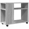 vidaXL Vidaxl Table D'appoint Avec Roues Sonoma Gris Bois D'ingénierie