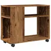 vidaXL Vidaxl Table D'appoint Avec Roues Vieux Bois Bois D'ingénierie