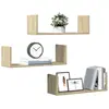vidaXL Étagères murales 3pcs chêne sonoma 58x18x18cm bois d'ingénierie