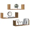 vidaXL Étagères murales 3 pcs chêne artisanal bois d'ingénierie