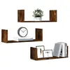 vidaXL Étagères murales 3 pcs chêne fumé 58x18x18 cm bois d'ingénierie
