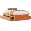vidaXL Cadre de lit sans matelas avec tiroirs brun cire 150x200 cm pin
