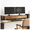 vidaXL Support de moniteur avec tiroirs vieux bois bois d'ingénierie