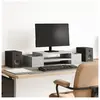 vidaXL Support de moniteur avec rangement gris béton bois d'ingénierie