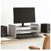 vidaXL - Monitorstandaard - 50x27x20 - cm - bewerkt - hout - betongrijs