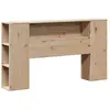 Tête de lit avec rangement 135 cm bois massif de pin Vidaxl Natural