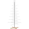 vidaXL Arbre de Noël en métal avec base en bois noir 210 cm