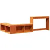 vidaXL Table de chevet avec bureau cire marron bois de pin massif
