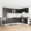vidaXL Meuble sous évier avec porte Porto 2 pcs Noir Bois d'ingénierie