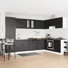 vidaXL Meuble sous évier avec porte Lucca 2 pcs Noir Bois d'ingénierie