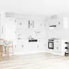 vidaXL Meuble sous évier Lucca 2 pcs Blanc brillant Bois d'ingénierie