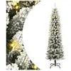 vidaXL - Kunstkerstboom - met - 150 - LED's - en - sneeuw - 120 - cm