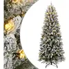 vidaXL Sapin de Noël artificiel 150 LED et neige floquée 150 cm