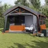 vidaXL Tente familiale Gris et orange 620 x 322 x 240 cm Polyester