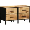 vidaXL Cabinet de chevet 2 pcs Marron et Noir 40 x 35 x 50 cm