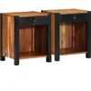vidaXL Vidaxl Armoires De Chevet 2 Pcs 40x35x50 Cm Bois Massif Acacia